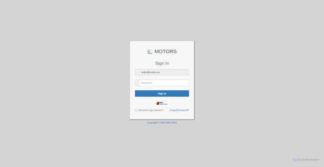 Security scan screenshot of https://smuttecprojects.com/outline/gem.html#order@motors.se
