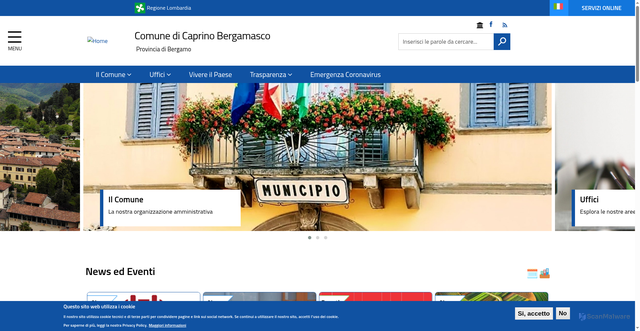 Security scan screenshot of https://www.comune.caprinobergamasco.bg.it/