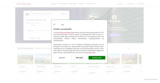 Security scan screenshot of https://boligsiden.dk