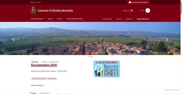 Security scan screenshot of https://www.comune.rivalta.al.it/