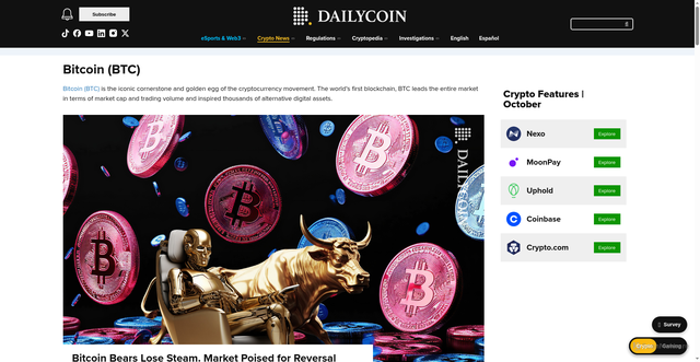 Security scan screenshot of https://dailycoin.com/bitcoin-btc/