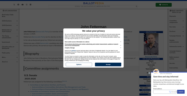 Security scan screenshot of https://ballotpedia.org/John_Fetterman