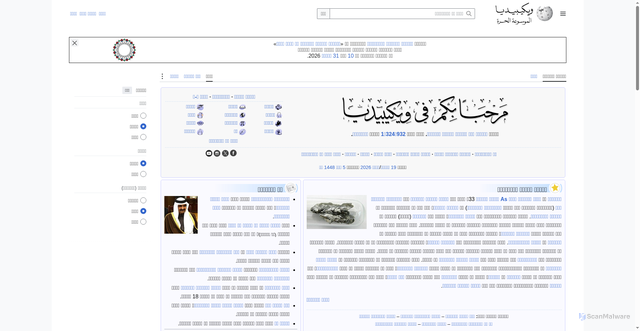 Security scan screenshot of https://ar.m.wikipedia.org