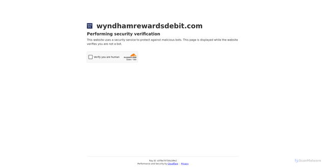 Security scan screenshot of https://wyndhamrewardsdebit.com