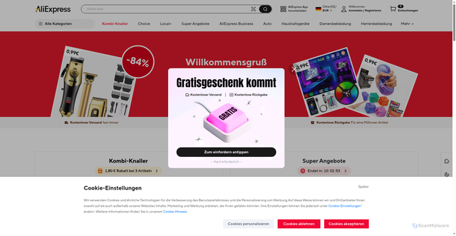 Security scan screenshot of https://id.aliexpress.com