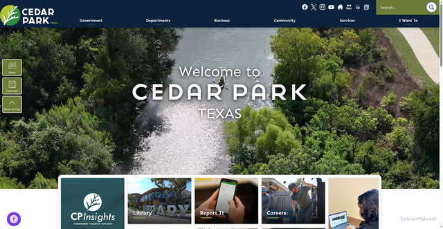 Security scan screenshot of https://www.cedarparktexas.gov/