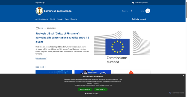 Security scan screenshot of https://www.comune.locorotondo.ba.it