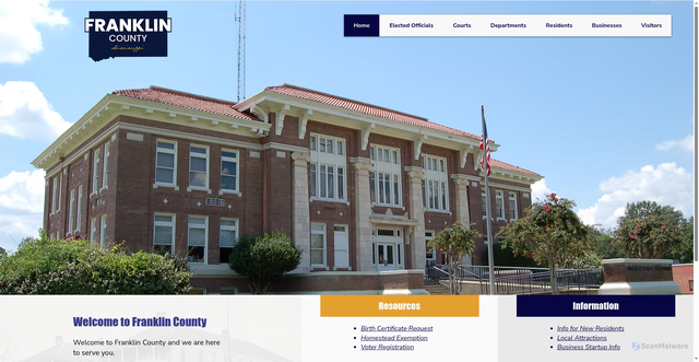 Security scan screenshot of https://www.franklincountyms.gov/