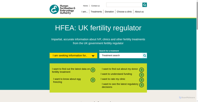 Security scan screenshot of http://www.hfea.gov.uk