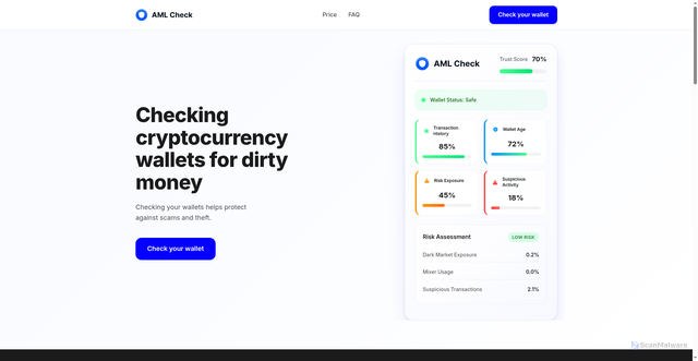 Security scan screenshot of http://amlchecknow.digital/