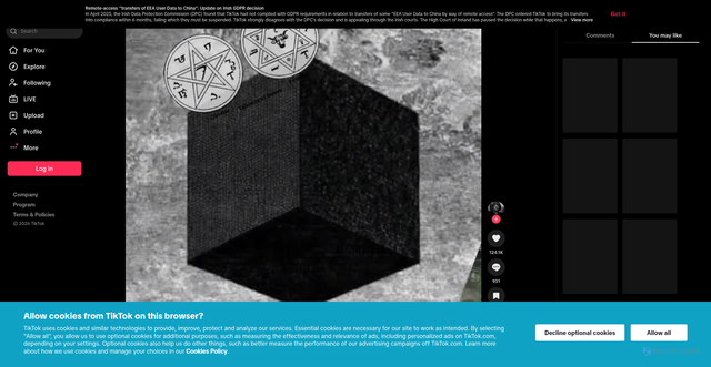 Security scan screenshot of https://vt.tiktok.com/ZS9c687pa/