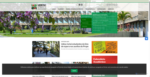Security scan screenshot of https://udesc.br
