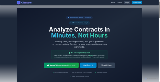 Security scan screenshot of https://clauseen.com/