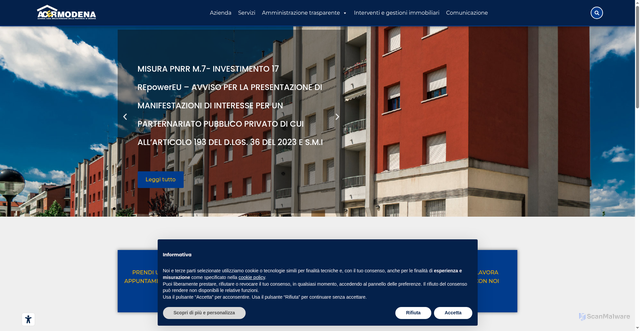 Security scan screenshot of https://www.aziendacasamo.it/