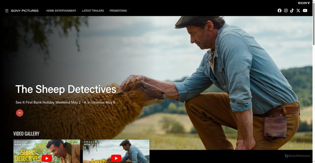 Security scan screenshot of https://www.sonypictures.co.uk/movies/sheep-detectives