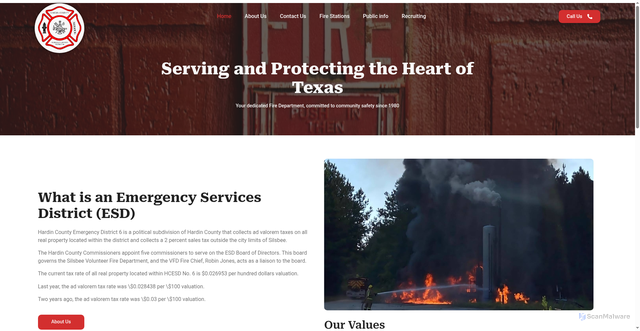 Security scan screenshot of https://hardincoesd6tx.gov/