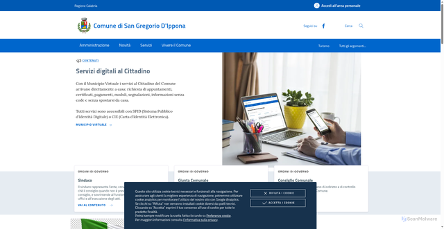 Security scan screenshot of https://www.comune.sangregoriodippona.vv.it