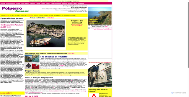 Security scan screenshot of http://www.polperro.org/