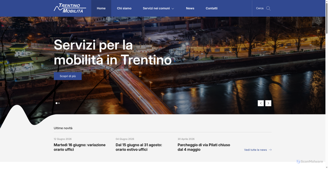 Security scan screenshot of http://www.trentinomobilita.it/