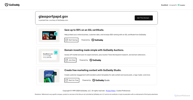 Security scan screenshot of https://glassportpapd.gov/