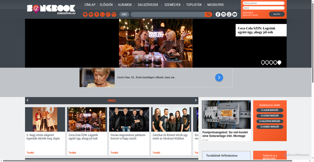 Security scan screenshot of https://img.songbook.hu