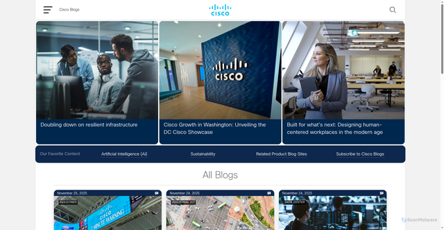 Security scan screenshot of https://blogs.cisco.com/