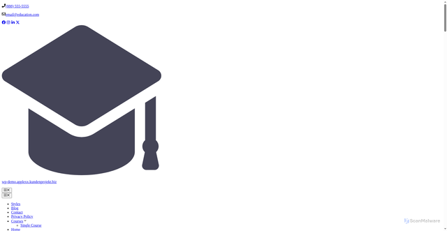 Security scan screenshot of https://wp-demo.applexx.kundenprojekt.biz/?p=486