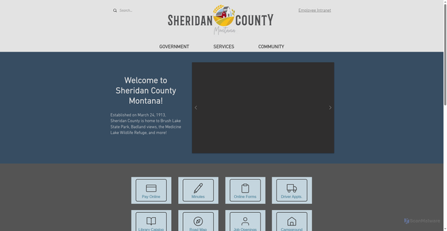 Security scan screenshot of https://www.sheridancountymt.gov/