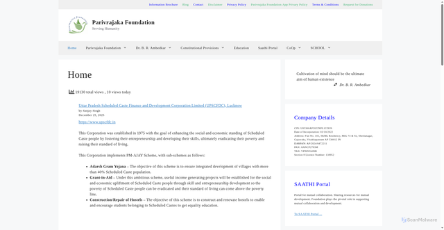 Security scan screenshot of https://parivrajaka.in