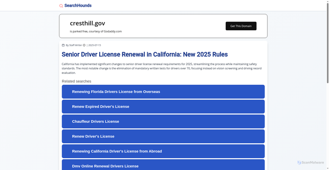 Security scan screenshot of https://cresthill.gov/