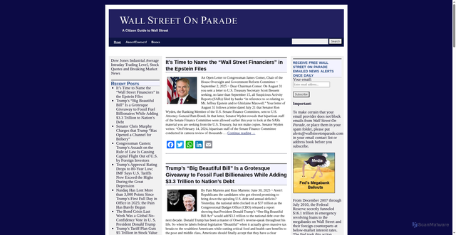 Security scan screenshot of https://wallstreetonparade.com/