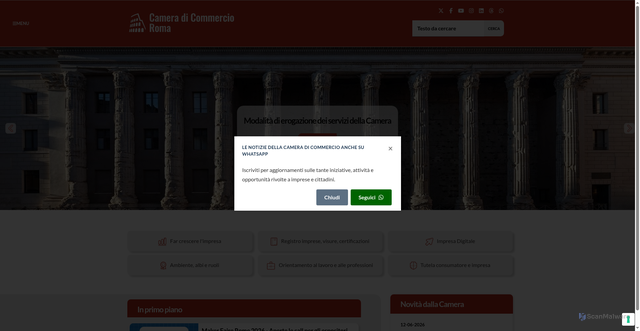 Security scan screenshot of https://www.rm.camcom.it