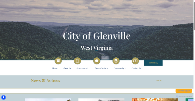 Security scan screenshot of https://glenvillewv.gov/