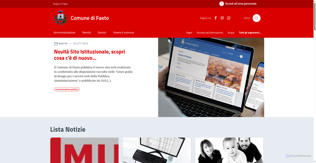 Security scan screenshot of https://www.comune.faeto.fg.it