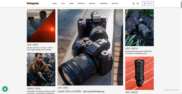 Security scan screenshot of https://www.fotopolis.pl