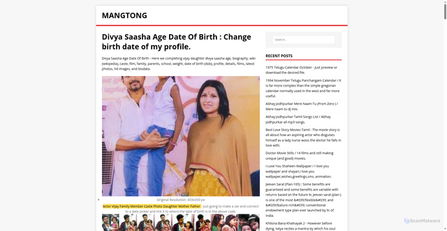 Security scan screenshot of https://tonmang.pages.dev/posts/divya-saasha-age-date-of-birth/