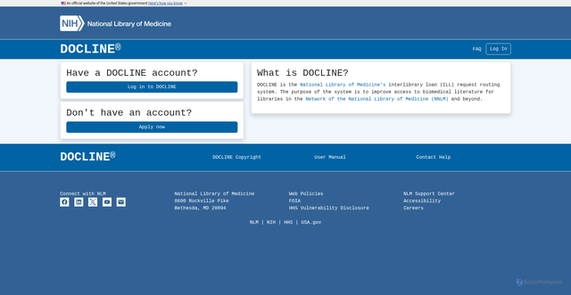 Security scan screenshot of https://docline.gov