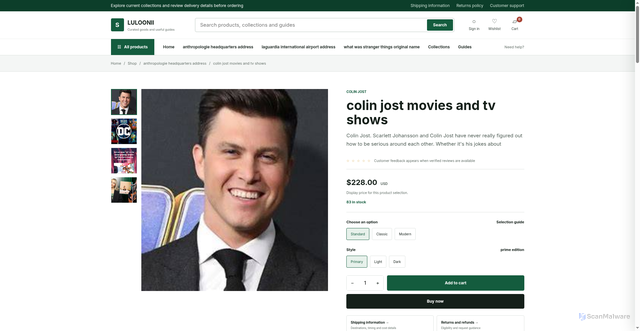 Security scan screenshot of https://luloonii.com/colin-jost-movies-and-tv-shows-prime-edition/