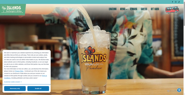Security scan screenshot of https://www.islandsrestaurants.com/
