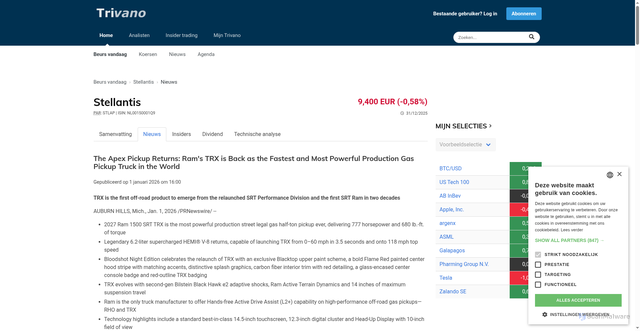 Security scan screenshot of https://www.trivano.com/persbericht/the-apex-pickup-returns-rams-trx-is-back-as-the-fastest-and-most-powerful-production-gas-pickup-truck-in-the-world-696580.html