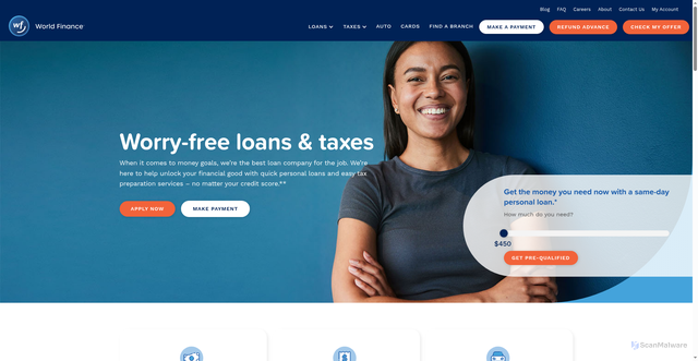 Security scan screenshot of https://www.loansbyworld.com/