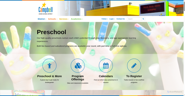 Security scan screenshot of https://www.campbellusd.org/preschool