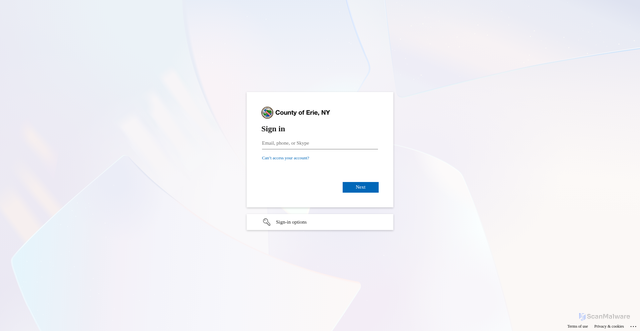 Security scan screenshot of https://eriedotgov-my.sharepoint.com