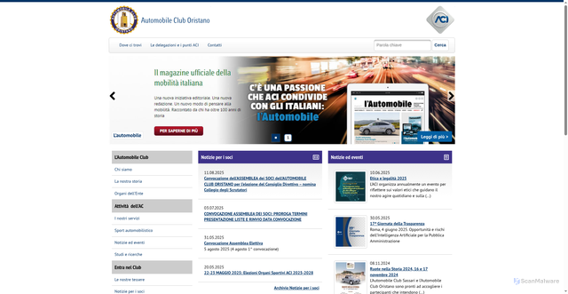 Security scan screenshot of https://oristano.aci.it/