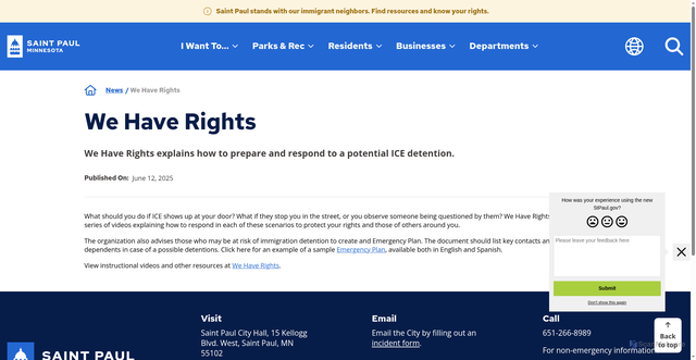 Security scan screenshot of https://www.stpaul.gov/news/we-have-rights