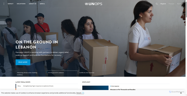 Security scan screenshot of https://unops.org