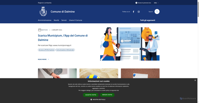 Security scan screenshot of https://www.comune.dalmine.bg.it