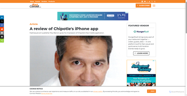 Security scan screenshot of https://www.fastcasual.com/articles/a-review-of-chipotles-iphone-app/