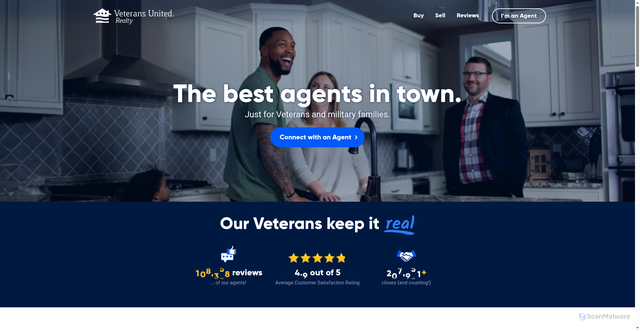 Security scan screenshot of https://www.veteransunitedrealty.com
