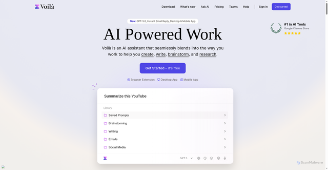 Security scan screenshot of https://getvoila.ai